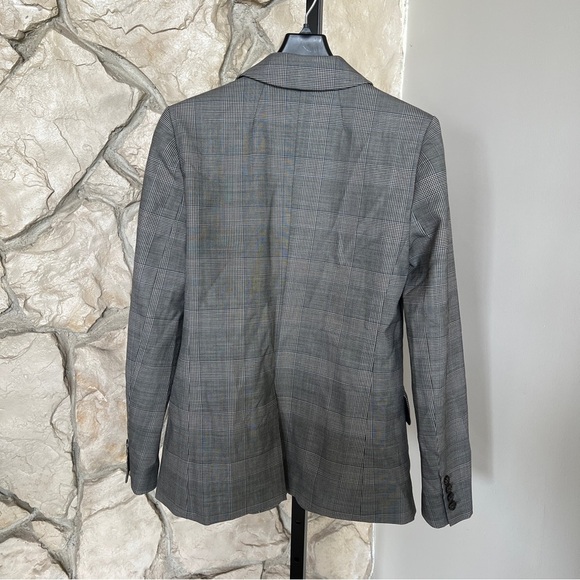 J Crew Wool Glen Plaid Ruffle Pocket Blazer in Classic Gray - Picture 7 of 13